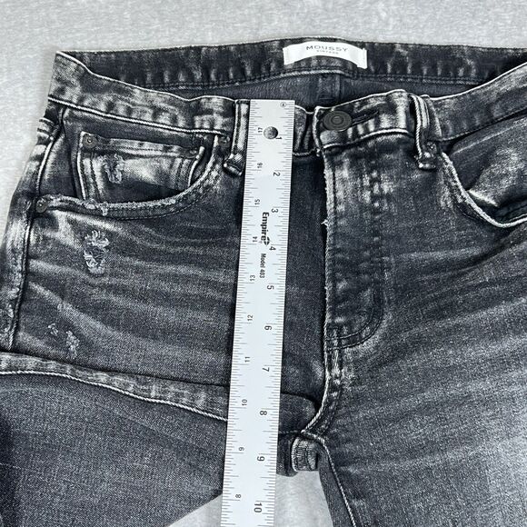 Moussy Vintage Jeans Size 27 Black Howa Skinny Distressed Pockets Japan - Picture 7 of 14